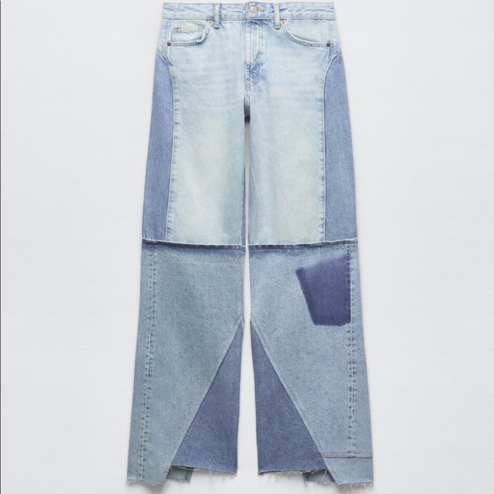 NEW WITH TAGS Zara patchwork jeans